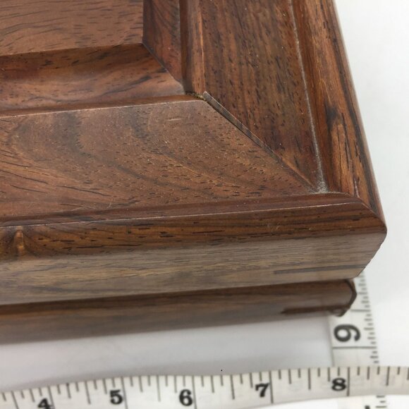 Handcrafted Wooden Jewelry Box Velvet Lined 8 X 6 - Picture 5 of 10